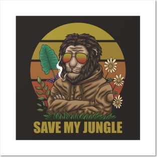 Jungle Life Lion Posters and Art